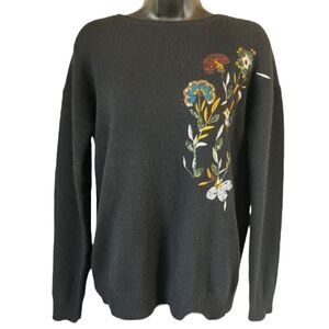 The Cashmere Project Black Cashmere Embellished Sweater